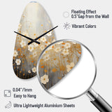 Minimalism Yellow White Flower Collage I - Asymmetric Metal Wall Clock