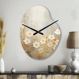 Minimalism Yellow White Flower Collage I - Asymmetric Metal Wall Clock