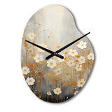 Minimalism Yellow White Flower Collage I - Asymmetric Metal Wall Clock