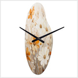 Minimalism Yellow White Flower Collage II - Asymmetric Metal Wall Clock