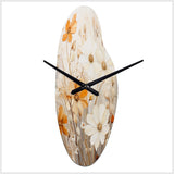 Minimalism Yellow White Flower Collage II - Asymmetric Metal Wall Clock