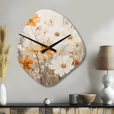 Minimalism Yellow White Flower Collage II - Asymmetric Metal Wall Clock