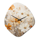 Minimalism Yellow White Flower Collage II - Asymmetric Metal Wall Clock