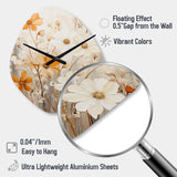 Minimalism Yellow White Flower Collage II - Asymmetric Metal Wall Clock