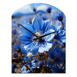 Blue Flower Cobalt Delight - Asymmetric Metal Wall Clock