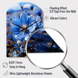 Blue Flower Cobalt Delight - Asymmetric Metal Wall Clock