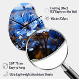 Blue Flower Cobalt Delight - Asymmetric Metal Wall Clock