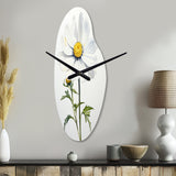 White Daisies Sublime Simplicity II - Asymmetric Metal Wall Clock
