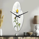 White Daisies Sublime Simplicity II - Asymmetric Metal Wall Clock
