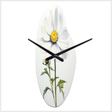 White Daisies Sublime Simplicity II - Asymmetric Metal Wall Clock