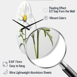 White Daisies Sublime Simplicity II - Asymmetric Metal Wall Clock