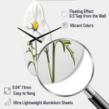 White Daisies Sublime Simplicity II - Asymmetric Metal Wall Clock