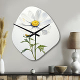 White Daisies Sublime Simplicity II - Asymmetric Metal Wall Clock