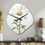 White Daisies Sublime Simplicity II - Asymmetric Metal Wall Clock