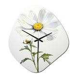 White Daisies Sublime Simplicity II - Asymmetric Metal Wall Clock