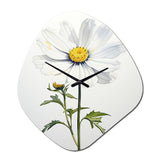 White Daisies Sublime Simplicity II - Asymmetric Metal Wall Clock