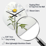 White Daisies Sublime Simplicity II - Asymmetric Metal Wall Clock