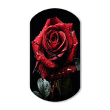 Red Black Rose Elegance I - Asymmetric Metal Wall Clock