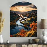 Forest Autumn In The Usa II - Asymmetric Metal Wall Clock