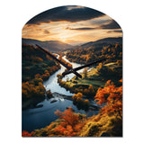 Forest Autumn In The Usa II - Asymmetric Metal Wall Clock