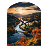 Forest Autumn In The Usa II - Asymmetric Metal Wall Clock
