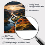 Forest Autumn In The Usa II - Asymmetric Metal Wall Clock