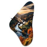 Forest Autumn In The Usa II - Asymmetric Metal Wall Clock