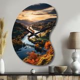 Forest Autumn In The Usa II - Asymmetric Metal Wall Clock