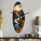 Forest Autumn In The Usa II - Asymmetric Metal Wall Clock