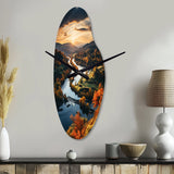 Forest Autumn In The Usa II - Asymmetric Metal Wall Clock