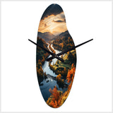 Forest Autumn In The Usa II - Asymmetric Metal Wall Clock