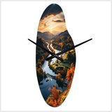 Forest Autumn In The Usa II - Asymmetric Metal Wall Clock