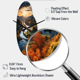 Forest Autumn In The Usa II - Asymmetric Metal Wall Clock