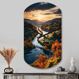 Forest Autumn In The Usa II - Asymmetric Metal Wall Clock