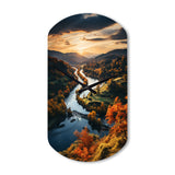 Forest Autumn In The Usa II - Asymmetric Metal Wall Clock