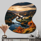 Forest Autumn In The Usa II - Asymmetric Metal Wall Clock