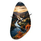 Forest Autumn In The Usa II - Asymmetric Metal Wall Clock