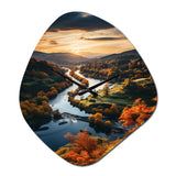 Forest Autumn In The Usa II - Asymmetric Metal Wall Clock