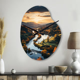 Forest Autumn In The Usa II - Asymmetric Metal Wall Clock