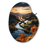 Forest Autumn In The Usa II - Asymmetric Metal Wall Clock