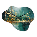 Bold Forest Emerald Canopy II - Asymmetric Metal Wall Clock