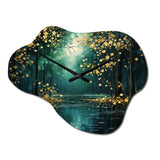 Bold Forest Emerald Canopy III - Asymmetric Metal Wall Clock