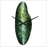 Solitude In Forest Of Emerald II - Asymmetric Metal Wall Clock