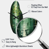 Solitude In Forest Of Emerald II - Asymmetric Metal Wall Clock