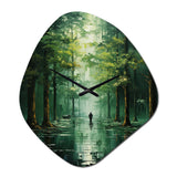 Solitude In Forest Of Emerald II - Asymmetric Metal Wall Clock