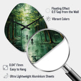 Solitude In Forest Of Emerald II - Asymmetric Metal Wall Clock