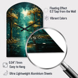 Solitude In Forest Of Emerald I - Asymmetric Metal Wall Clock