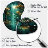 Solitude In Forest Of Emerald I - Asymmetric Metal Wall Clock
