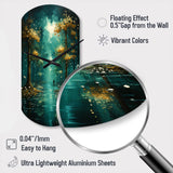Solitude In Forest Of Emerald I - Asymmetric Metal Wall Clock