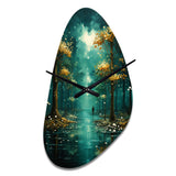 Solitude In Forest Of Emerald I - Asymmetric Metal Wall Clock